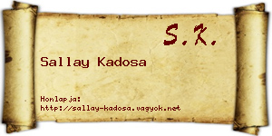Sallay Kadosa névjegykártya