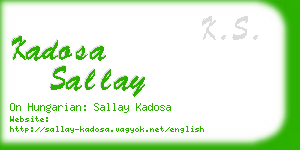 kadosa sallay business card